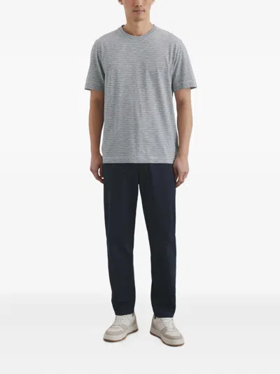 Marc O'polo Striped Crew-neck T-shirt In Black