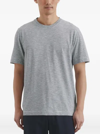 Marc O'polo Striped Crew-neck T-shirt In Black