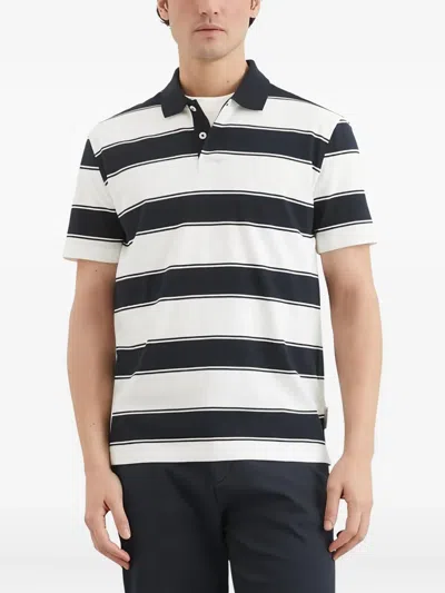 Marc O'polo Striped Polo Shirt In White