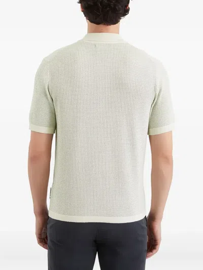 Marc O'polo Textured Short-sleeve Polo Shirt In White