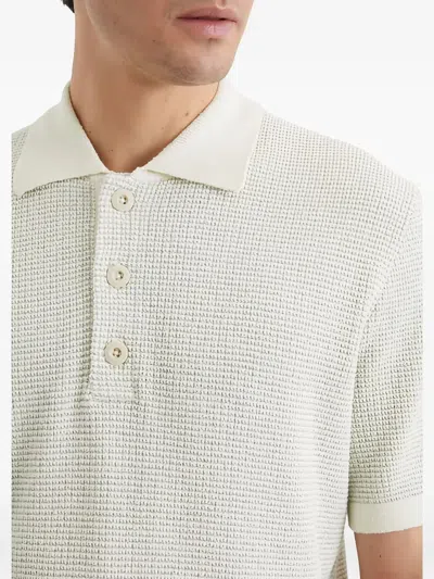 Marc O'polo Textured Short-sleeve Polo Shirt In White