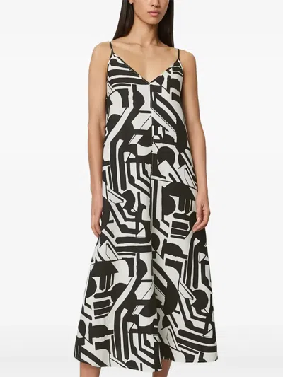Marc O'polo Abstract-print Midi Dress In Multi