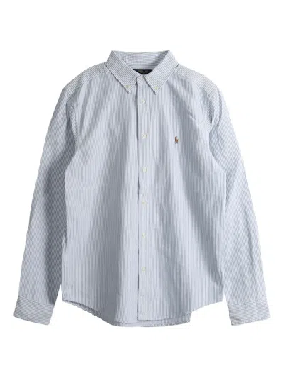 Polo Ralph Lauren Boy's Cotton Oxford Stripe Sport Shirt In White