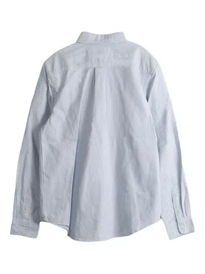 Polo Ralph Lauren Boy's Cotton Oxford Stripe Sport Shirt In White