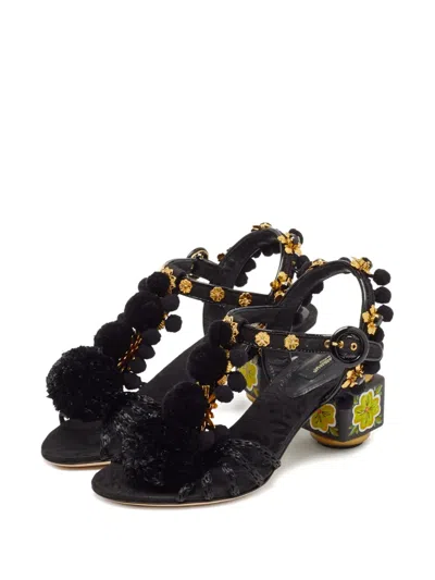 Pre-owned Dolce & Gabbana 55mm Leather Heeled Sandals