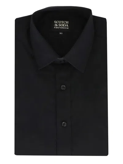 Scotch & Soda Long Sleeve Shirt In Black