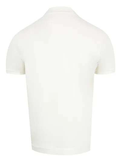 Moncler Logo-patch Cotton Polo Shirt In White