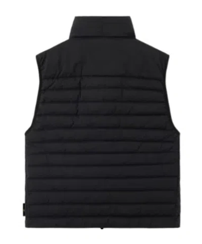 Stone Island Down Vest With Seamless Feather Tunnels And Anti-drop In Black