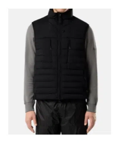 Stone Island Down Vest With Seamless Feather Tunnels And Anti-drop In Black