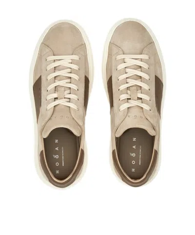 Hogan Low Top Sneakers Round Toe In Brown