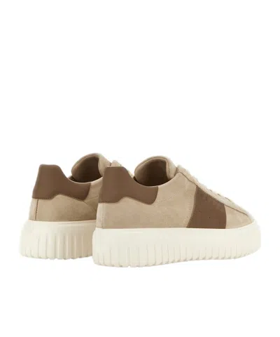 Hogan Low Top Sneakers Round Toe In Brown