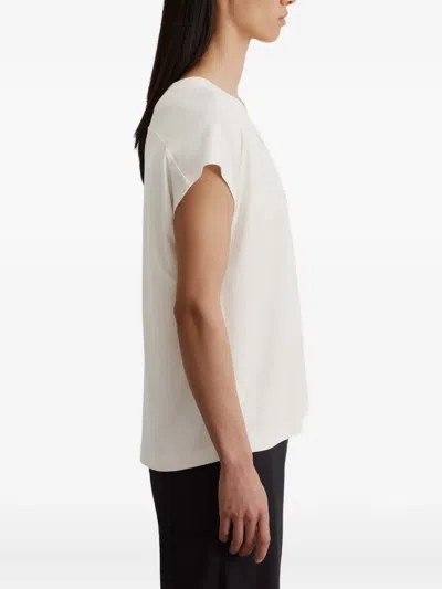 Marc O'polo V-neck Cap-sleeve T-shirt In Neutral