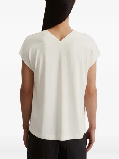 Marc O'polo V-neck Cap-sleeve T-shirt In Neutral
