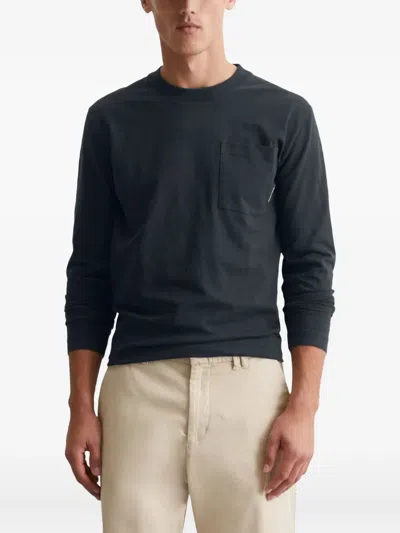 Marc O'polo Long-sleeve Chest-pocket T-shirt In Blue