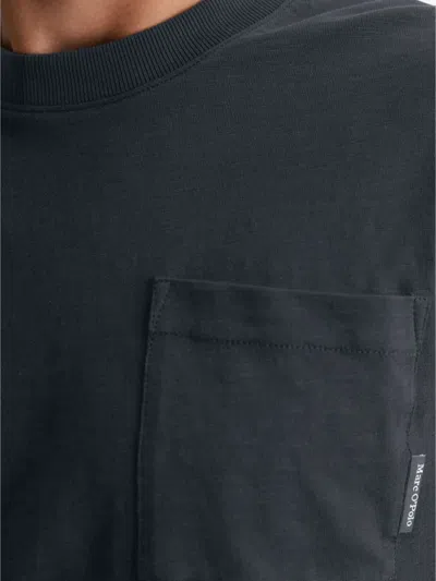 Marc O'polo Long-sleeve Chest-pocket T-shirt In Blue