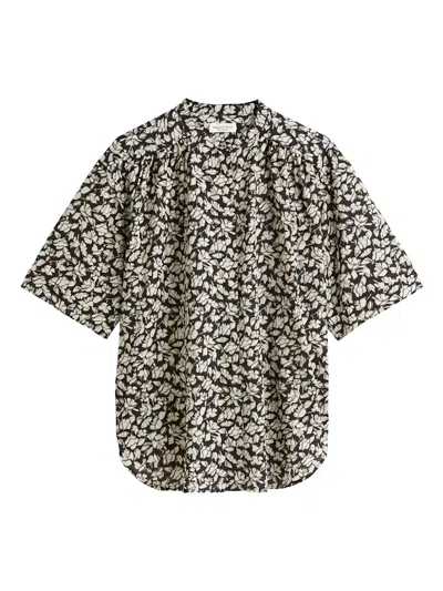 Marc O'polo Floral-print Blouse In Black