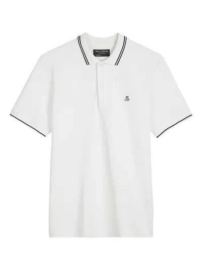 Marc O'polo Contrasting-stripes Polo Shirt In White