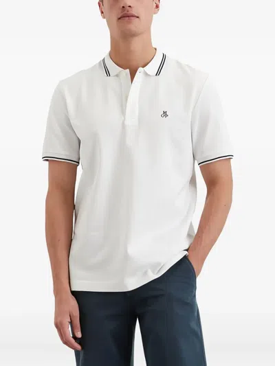 Marc O'polo Contrasting-stripes Polo Shirt In White