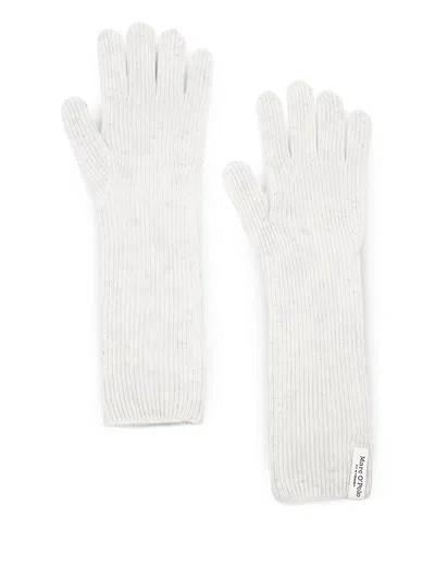 Marc O'polo Ribbed Gloves In White