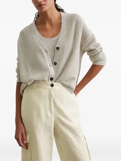 Marc O'polo Ribbed-knit Button-down Cardigan