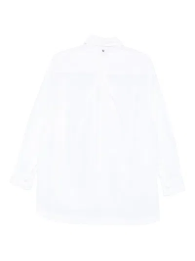 Hugo Boss Curved-hem Cotton Shirt In White