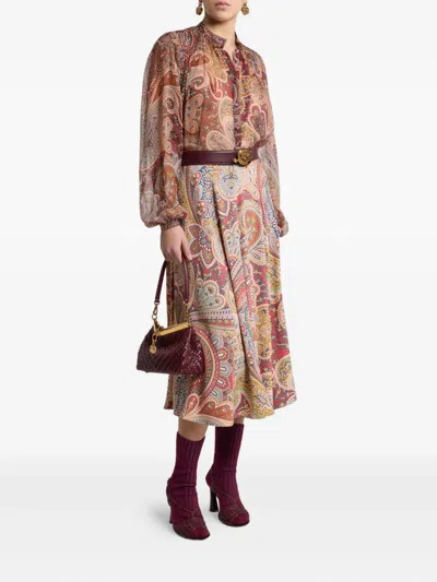 Etro Paisley-print Midi Skirt In Multi