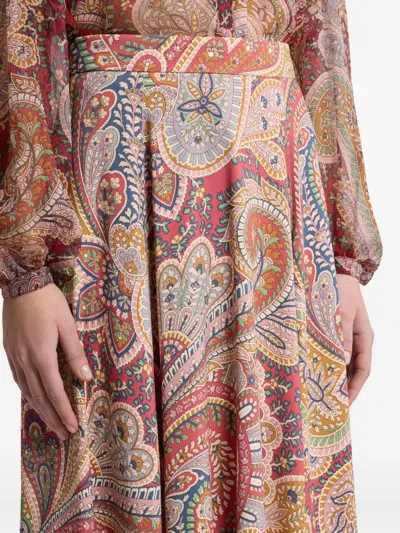 Etro Paisley-print Midi Skirt In Multi