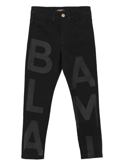 Balmain Cotton-blend Jeans In Black