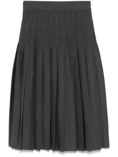 Thom Browne Pleated Pointelle Midi Skirt