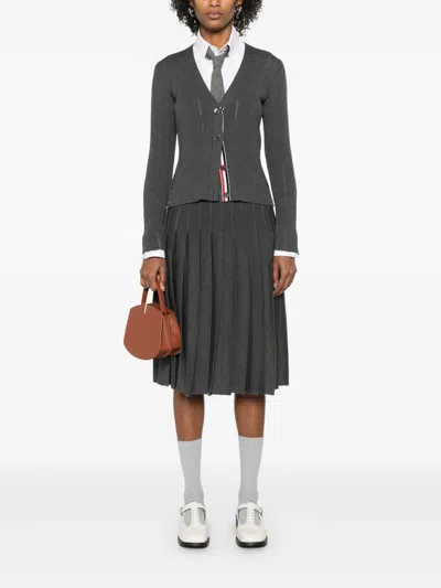Thom Browne Pleated Pointelle Midi Skirt