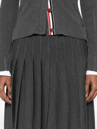 Thom Browne Pleated Pointelle Midi Skirt