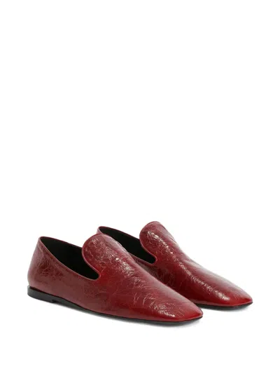Jil Sander Leather Loafers In Red
