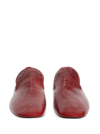 Jil Sander Leather Loafers In Red