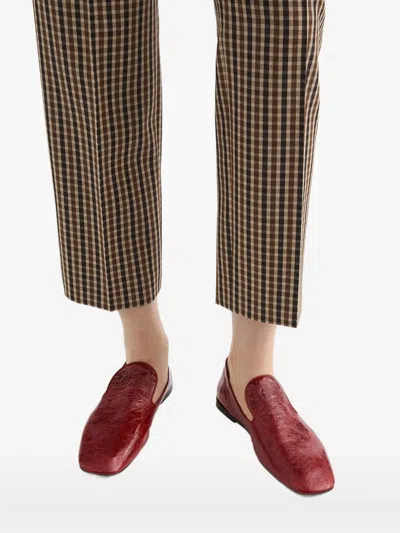 Jil Sander Leather Loafers In Red