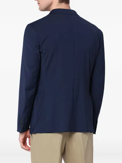 Santaniello Blue Wool-blend Single-breasted Jacket In Blue