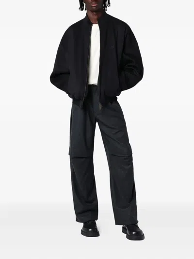 Darkpark Wool Bomber Jacket In Black
