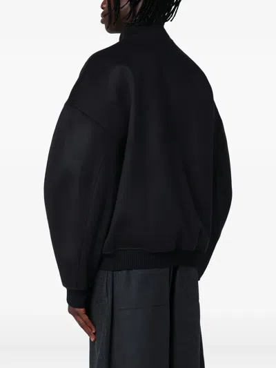 Darkpark Wool Bomber Jacket In Black