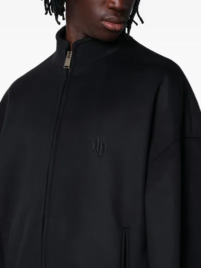 Darkpark Wool Bomber Jacket In Black