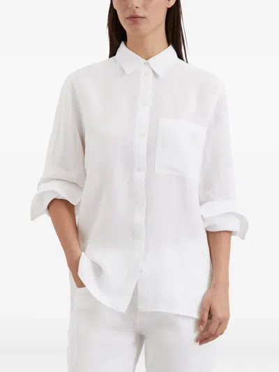 Marc O'polo Cropped Poplin Shirt In White