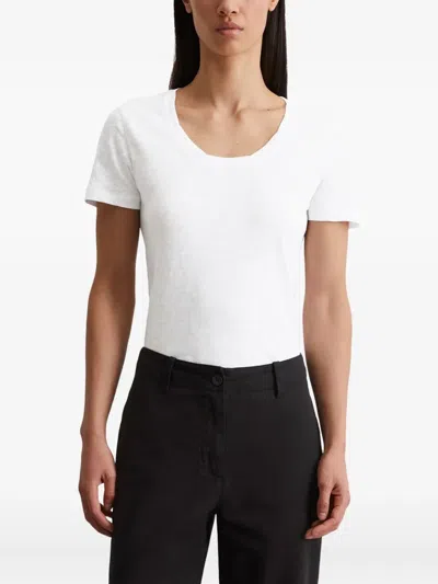 Marc O'polo Scoop-neck Short-sleeve T-shirt In White