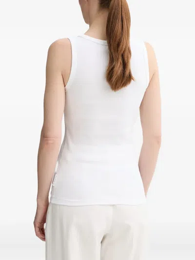 Marc O'polo Fine-ribbed Tank Top In White