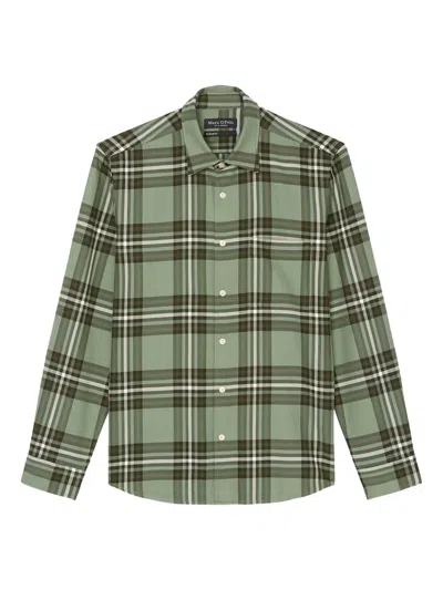Marc O'polo Plaid Long-sleeve Shirt In Green