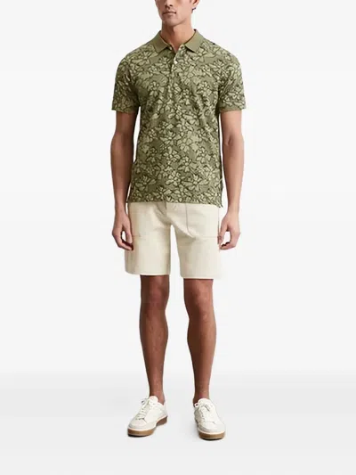 Marc O'polo Floral-print Polo Shirt In Green