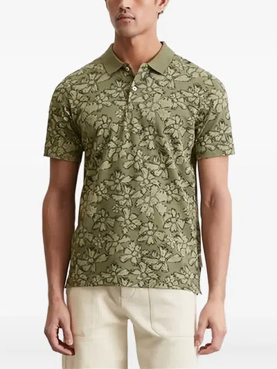 Marc O'polo Floral-print Polo Shirt In Green