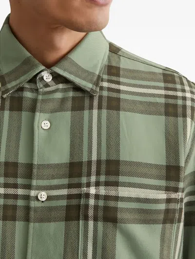 Marc O'polo Plaid Long-sleeve Shirt In Green