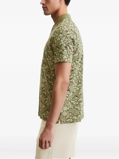 Marc O'polo Floral-print Polo Shirt In Green