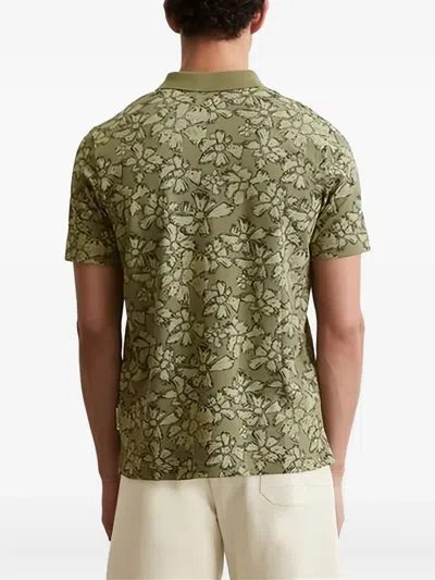 Marc O'polo Floral-print Polo Shirt In Green