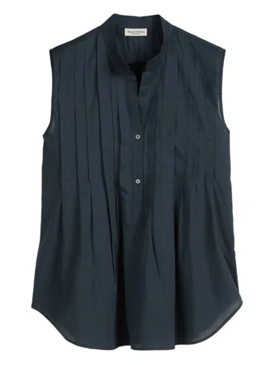 Marc O'polo Pleated Sleeveless Blouse In Black