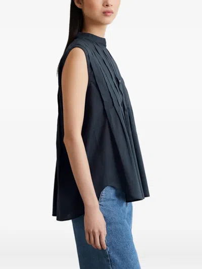 Marc O'polo Pleated Sleeveless Blouse In Black