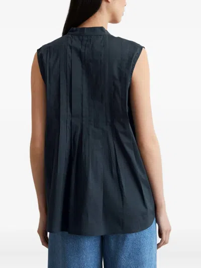 Marc O'polo Pleated Sleeveless Blouse In Black